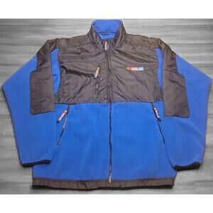 VTG Men’s Essex NASCAR Fleece Jacket Blue Black L Full Zip Pockets EUC
